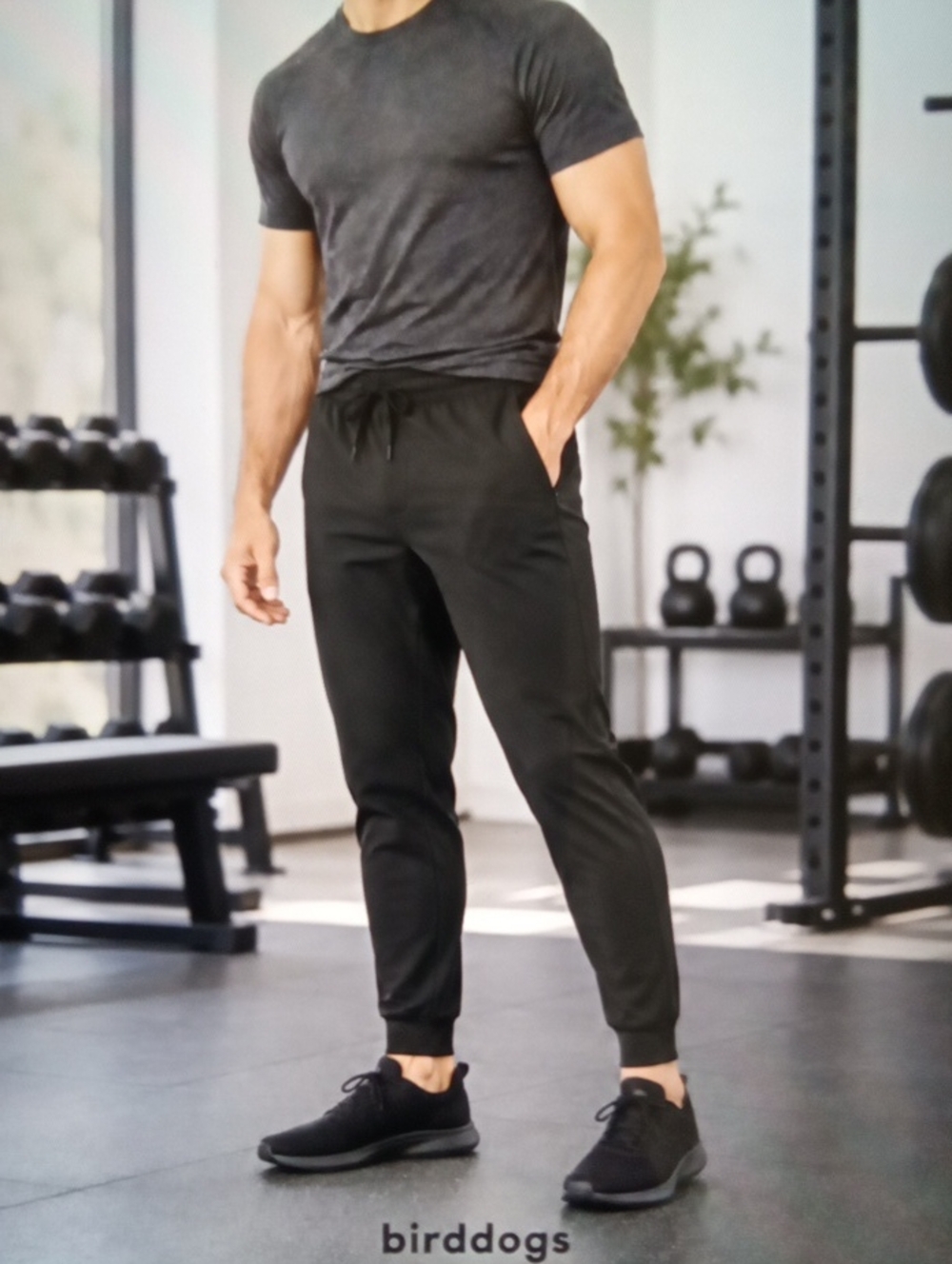 Birddogs For Your Boomstick Black Joggers Men Workout Athletic Travel Size Large